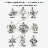 wholesale 5pcs 18K GP lovely heart shape wish pearl cage pendant