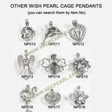 wholesale 5pcs 18K GP lovely heart shape wish pearl cage pendant