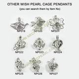 wholesale 5pcs 18K GP lovely heart shape wish pearl cage pendant