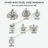 wholesale 5pcs 18K GP lovely heart shape wish pearl cage pendant