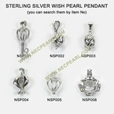 5pcs sterling silver wish pearl pendant wholesale